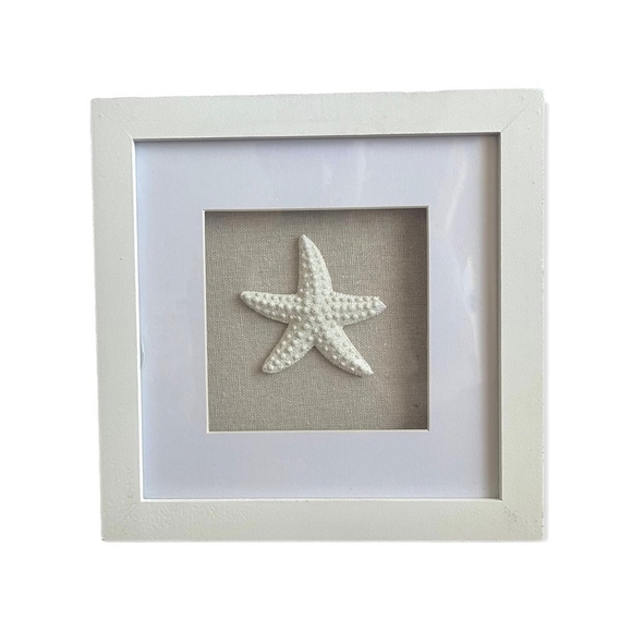 Sand Stone Glass Resin Shadow Box Starfish Wall Decor Beach Wall Hangings Frame - Picture 2 of 3